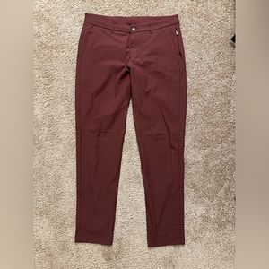 Lululemon ABC Slim pants size 34inch waist lightly worn inseam in picture.